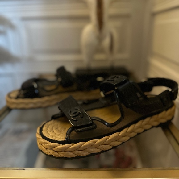 Raffia Chanel Dad Sandals - Picture 3 of 5